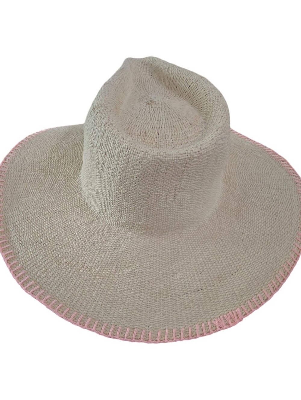 Universal Thread Wide-Brim Straw Sun Hat Tan Resortwear Boutique Beach Travel - Picture 7 of 8